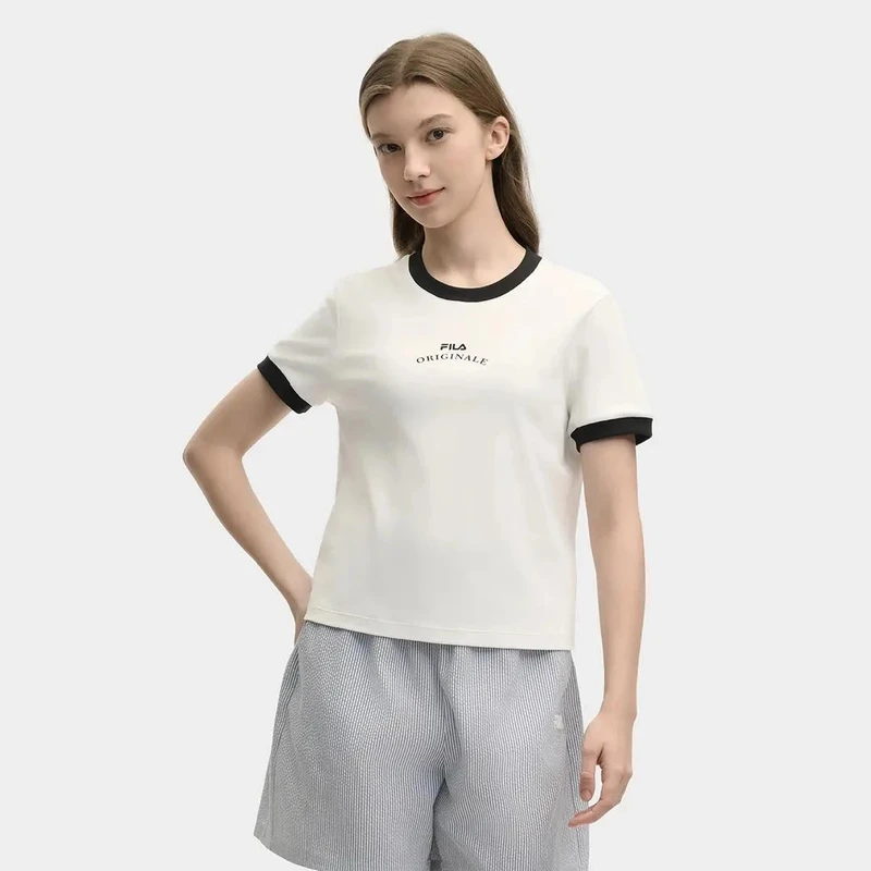 Fila/斐乐夏季女子时尚百搭透气简约休闲经典短袖T恤F11W529112F