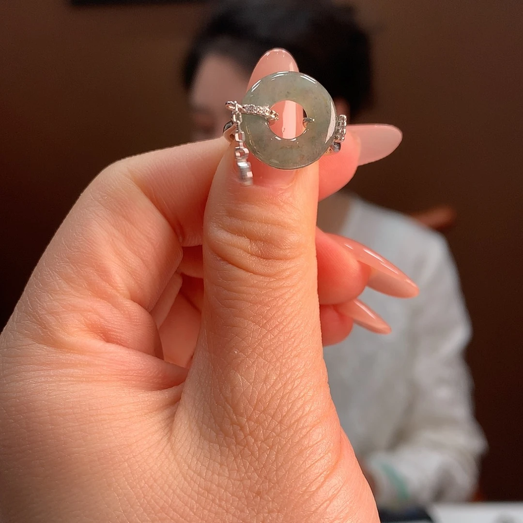 银S925镶嵌翡翠耳饰