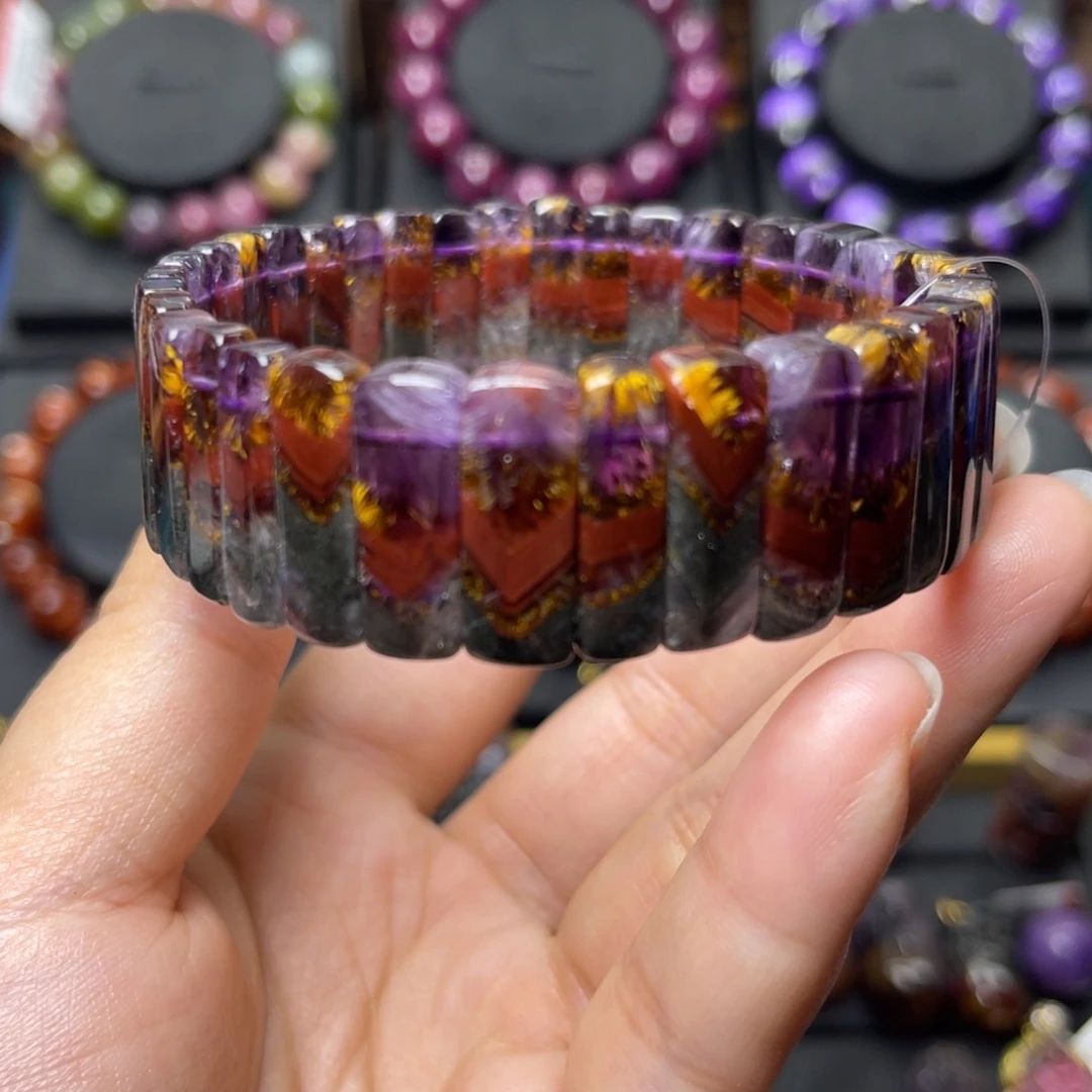 水晶手链未镶嵌极光四色手牌