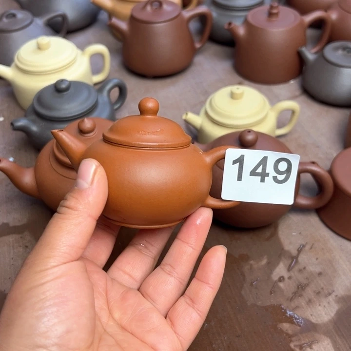 紫砂茶壶清**扬小红泥半手工120cc大瑕疵