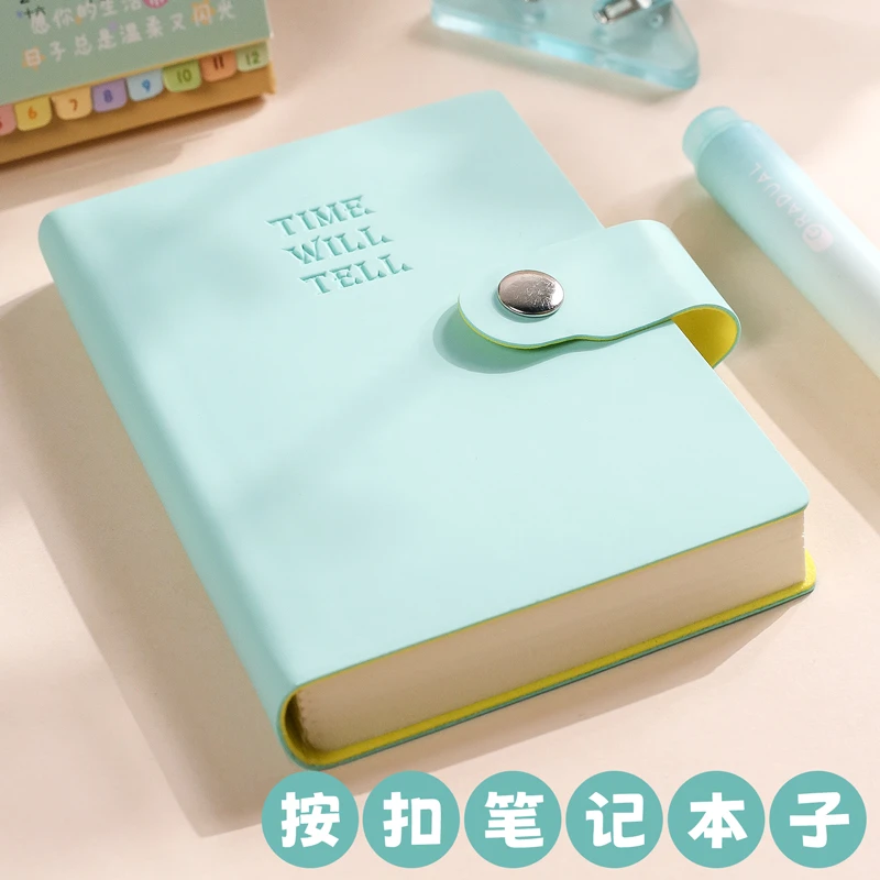 a7按扣笔记本本子高颜值皮面记事本萌小年日记本便携小本子便宜