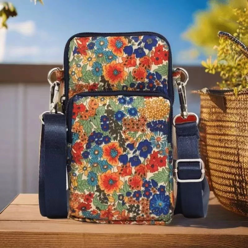 锦绣花开手机包 斜挎便携零钱包休闲手腕手包