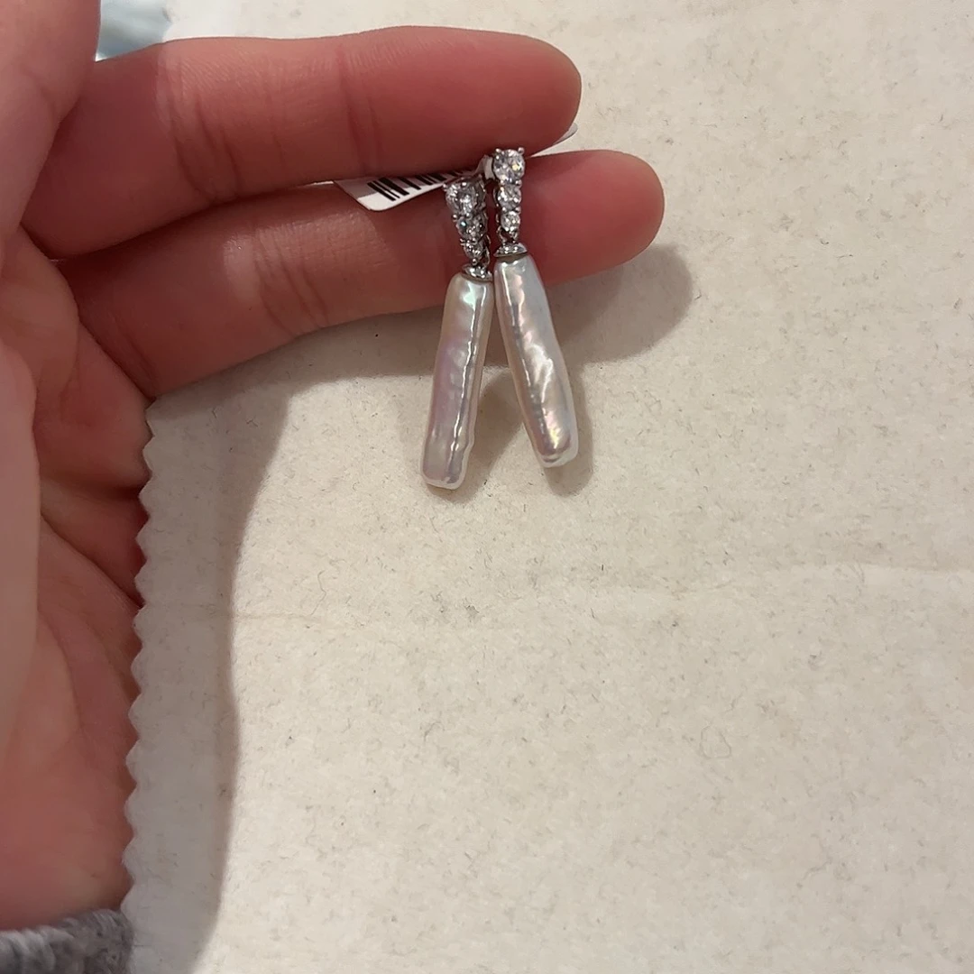 淡水珍珠耳饰银S925镶嵌