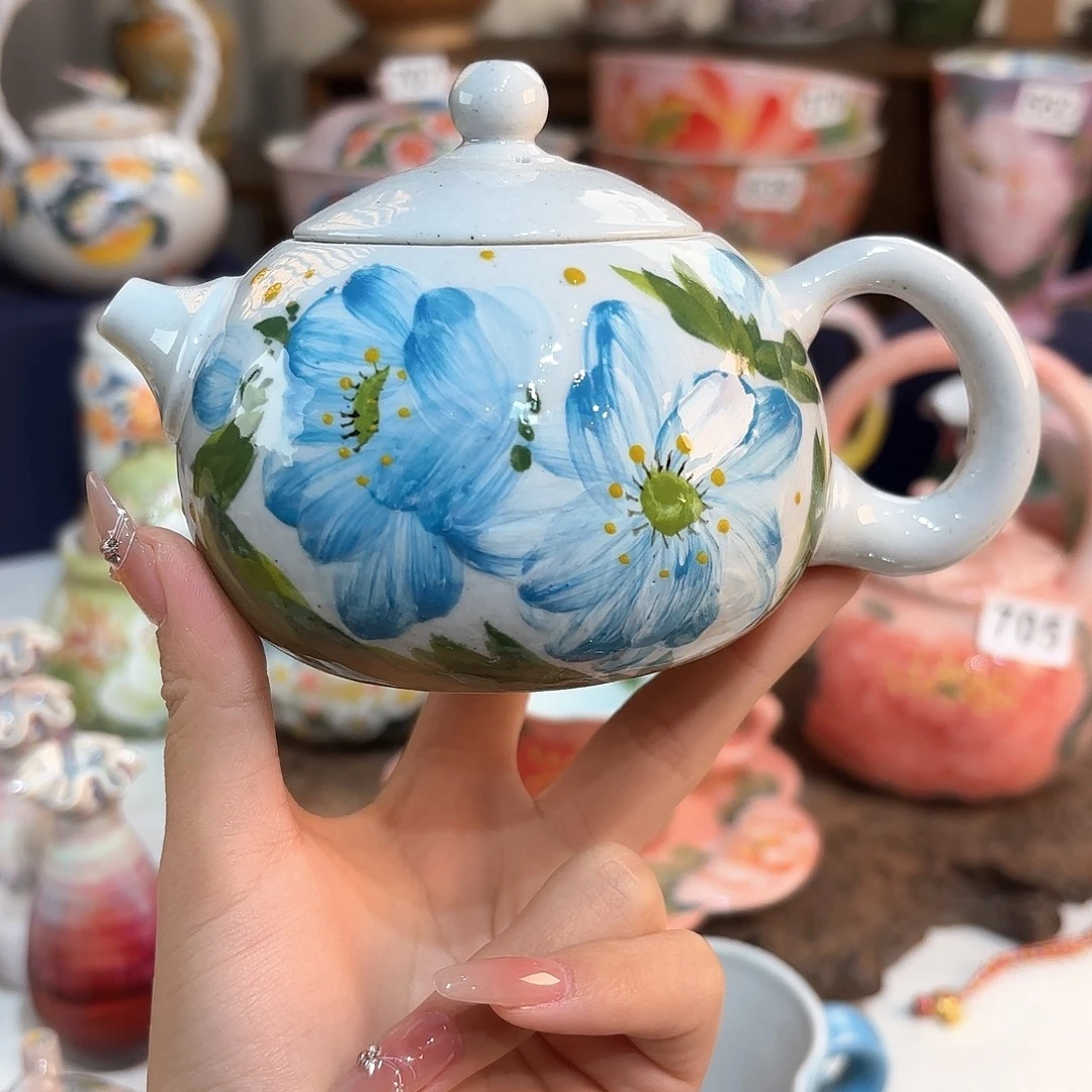 景德镇手绘高温釉下彩陶瓷茶具