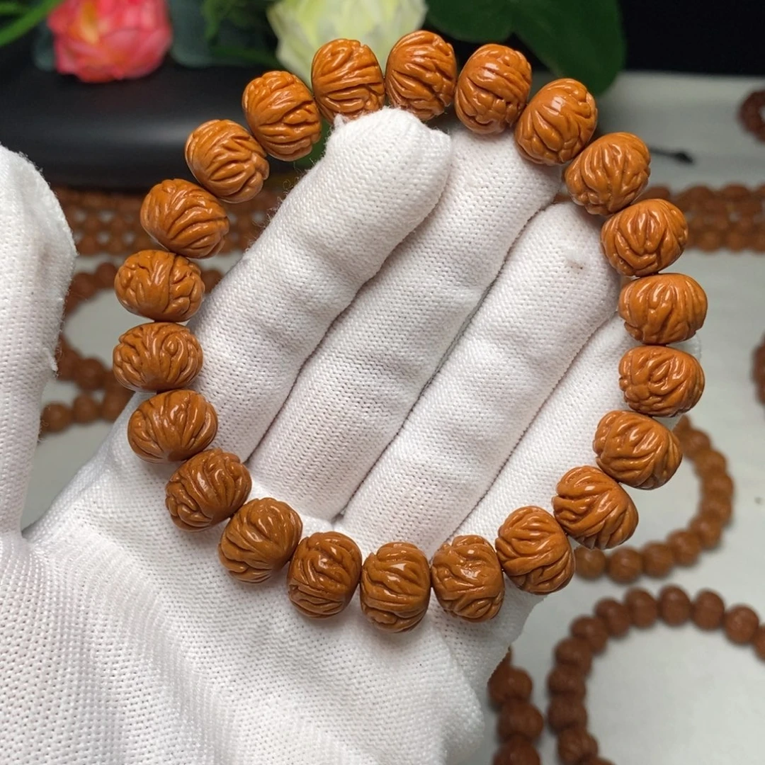 桃核手串13mm野生凤羽聚宝盆桃核手串（活动价）