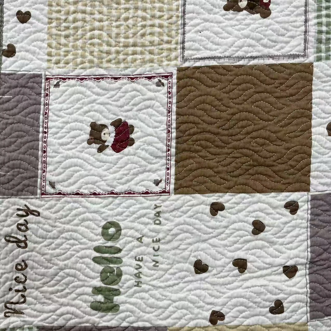 【绒兰】韩式里外全棉水洗绗缝夹棉多功能床垫床盖16号hello熊宝宝