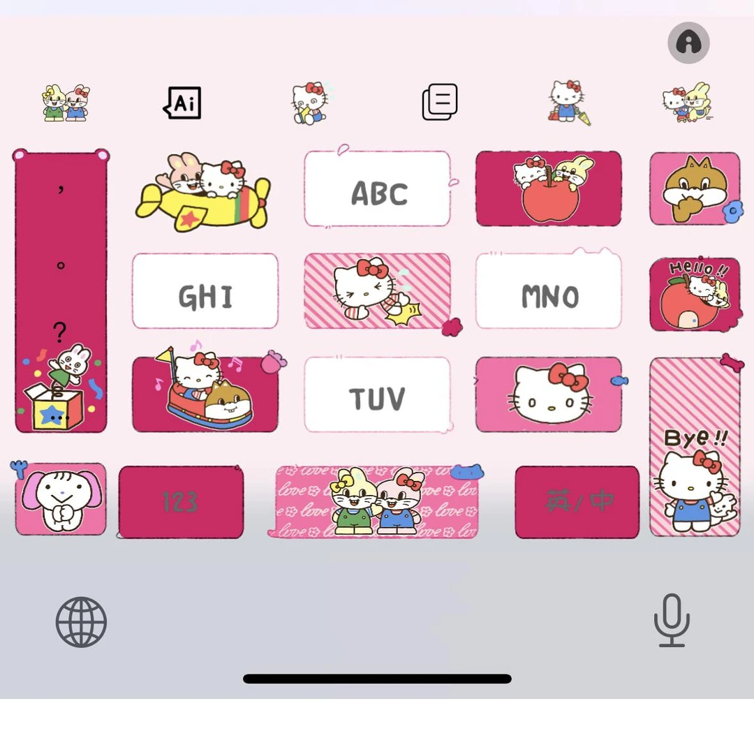 联名kitty可爱苹果百度输入法皮肤带漂浮白肚皮键盘办公相关服务