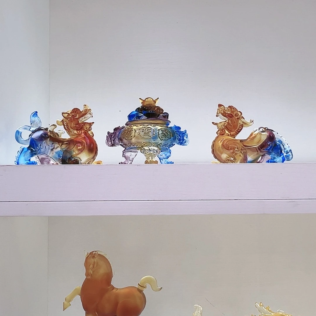 【闪购商品】手工艺品琉璃貔貅聚宝盆三件套