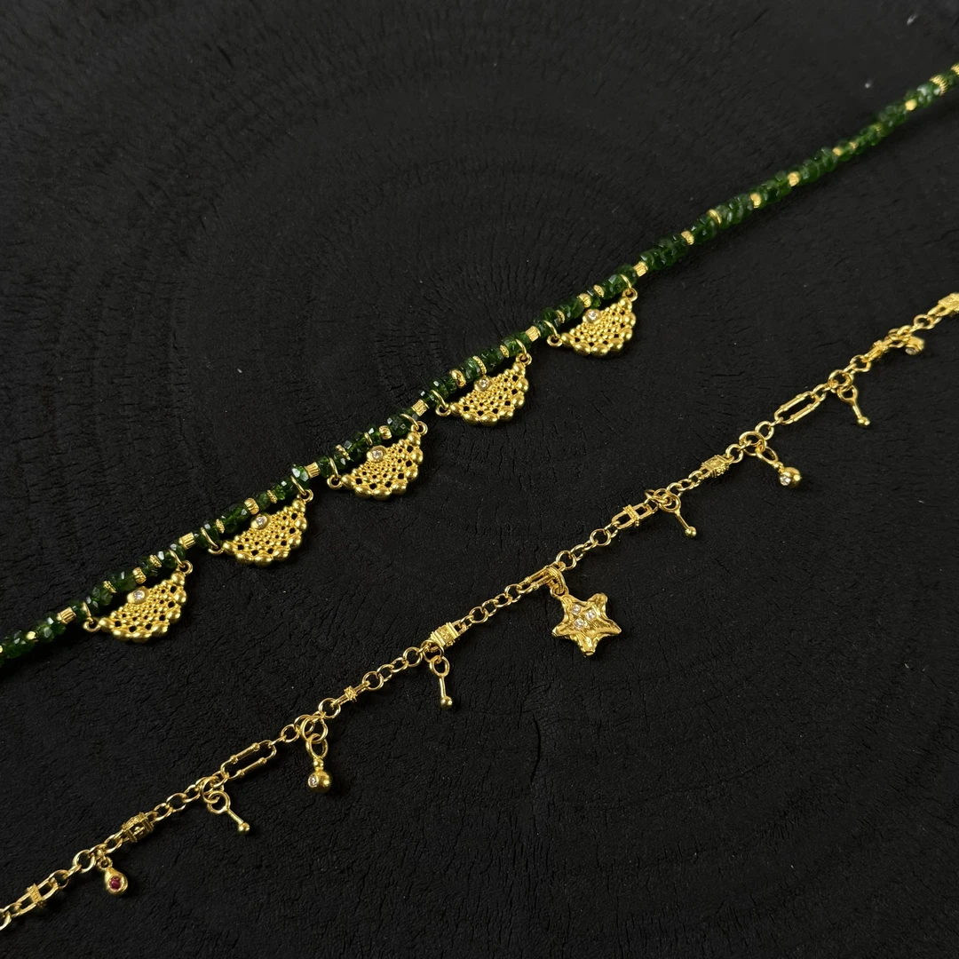 【设计款】“颈上添花”足金999纯手工DIY项链