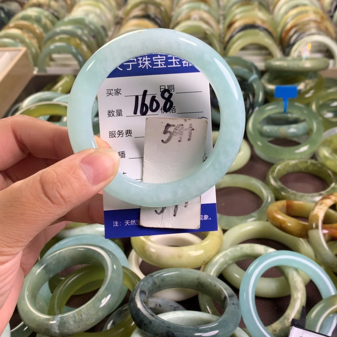 未镶嵌蛇纹石玉手镯1608