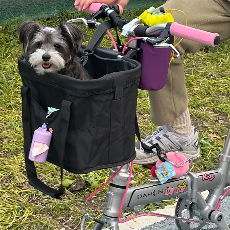 自行车车框狗狗宠物车包大容量电动车蓝滑板车可折叠手提帆布车包