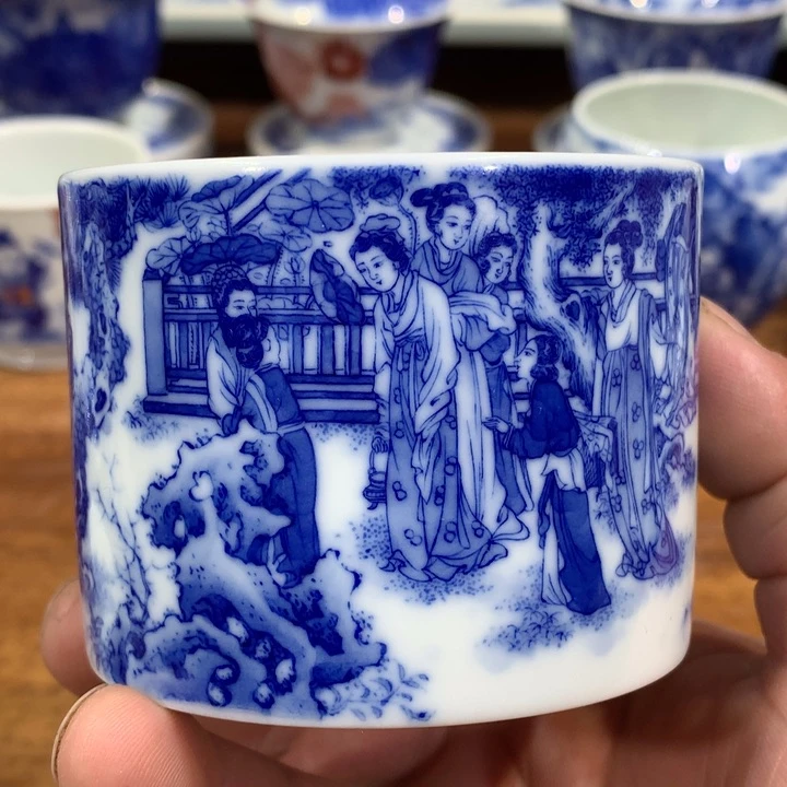 晓竹窑青花乞巧图