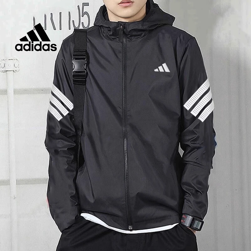 「抖音冬日穿搭」阿迪达斯官方正品外套运动服男士连帽防风休闲夹克