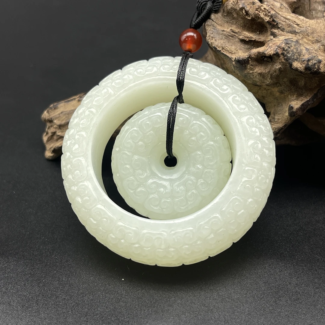 《清代》 和田玉字母平安扣 山东文物商店泰运 ZZXCEH602746