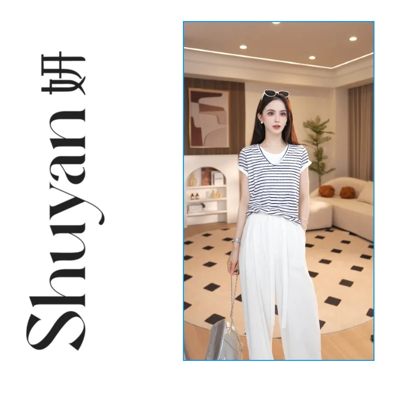 Shuyan妍【假两件T】QC舒适气质显瘦超舒服面膜t上衣939100
