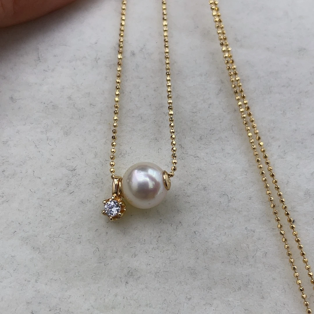 颈饰银S925镶嵌海水珍珠