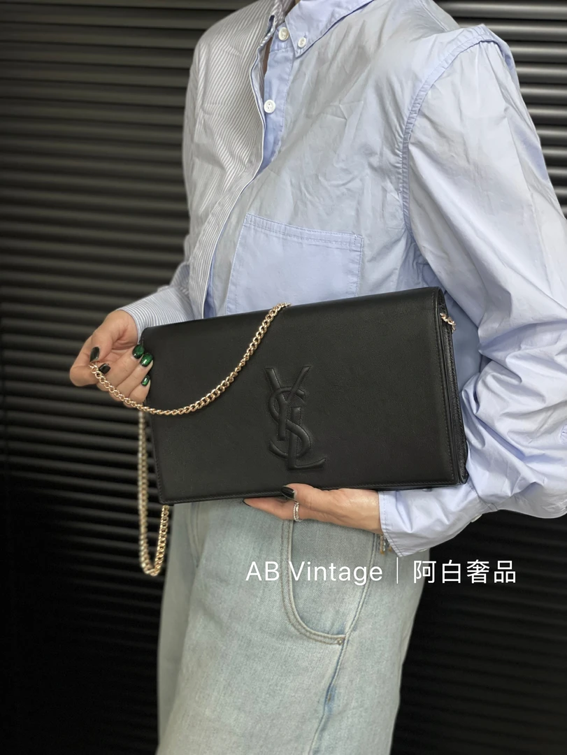 95新 YSL/圣罗兰 阿白奢品/YSL 手拿包 送链条