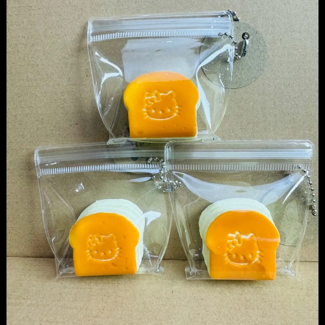 三层猫咪kitty厚吐司Kt食物色捏捏食品级硅胶捏捏厚奶油泥慢回弹