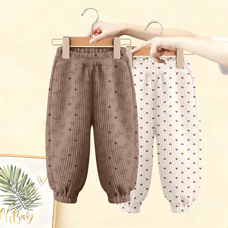 秋季儿童新款运动裤灯芯绒休闲裤童裤卫裤男女童宽松韩版束脚裤潮