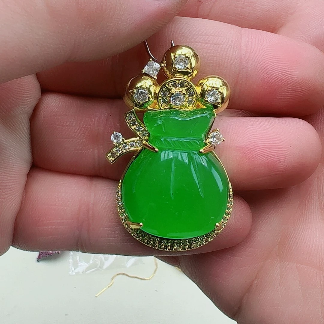 翡翠吊坠(赠链)银S925镶嵌