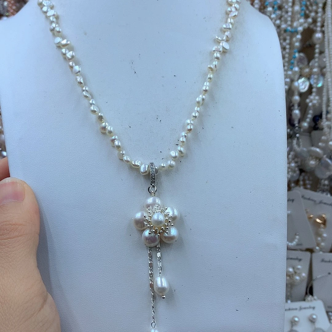 银S925镶嵌淡水珍珠耳饰