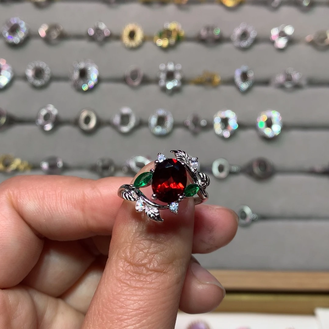 欧泊戒指款式银S925镶嵌