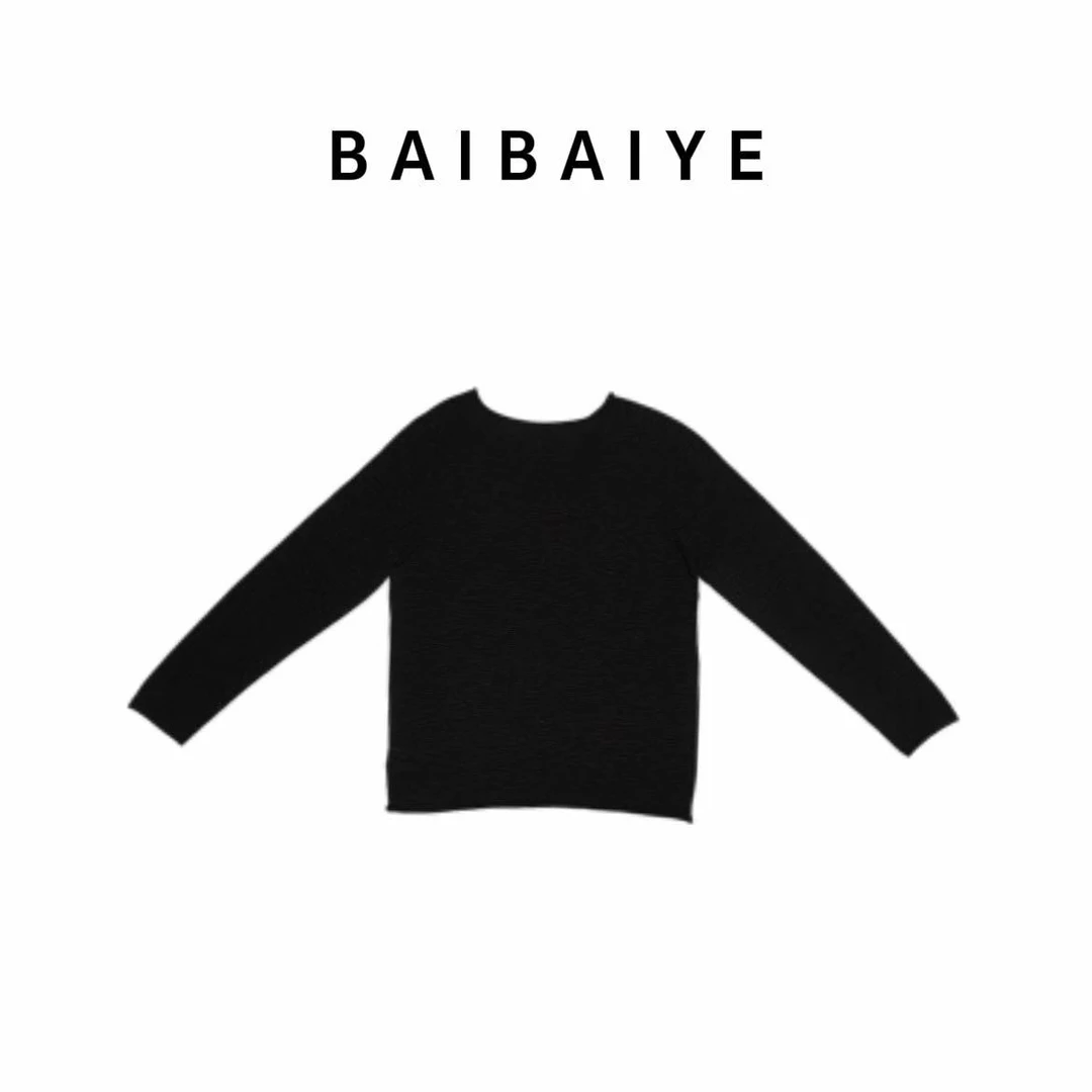 水溶无缝一体圆领套衫薄款【BAIBAIYE】Z25FM035