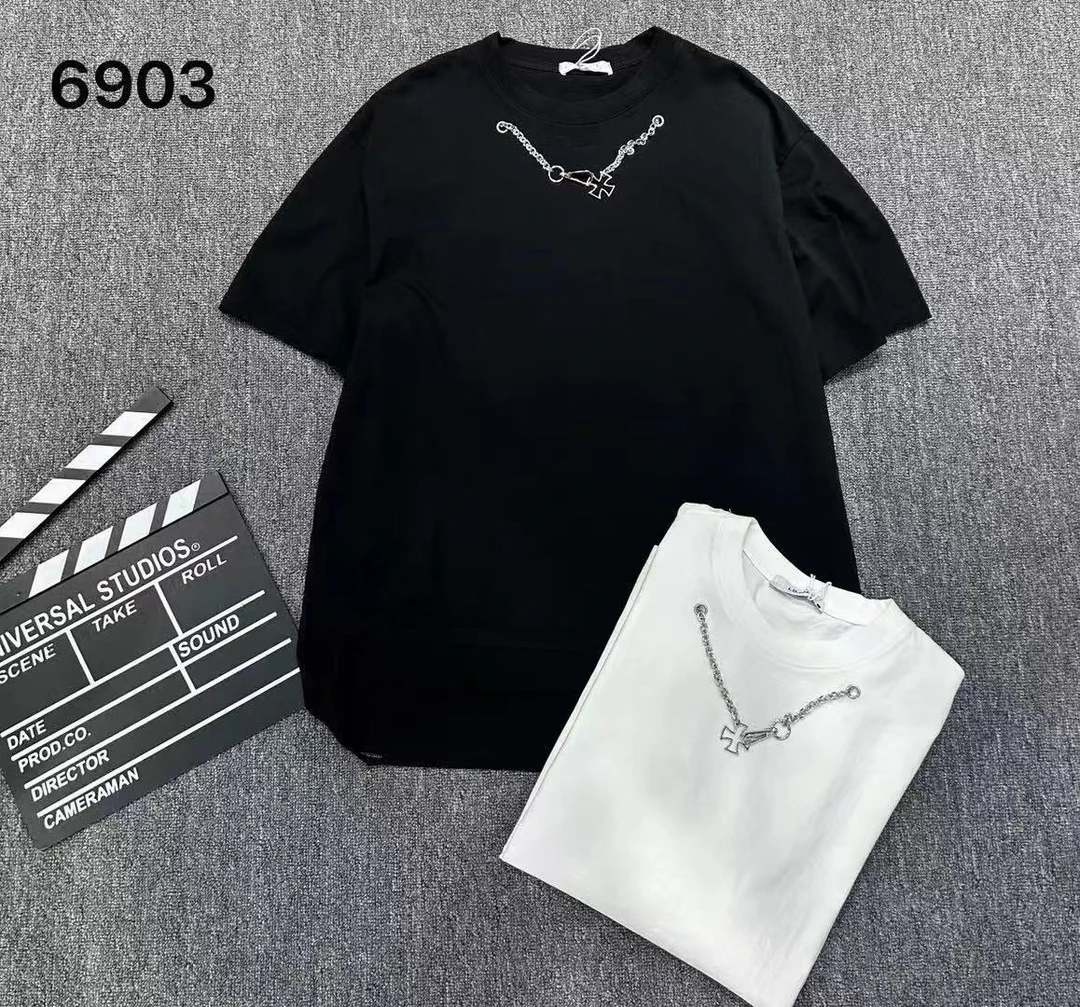 6903夏季新款圆领短袖T恤男女款水洗做旧短袖宽松个性百搭时尚
