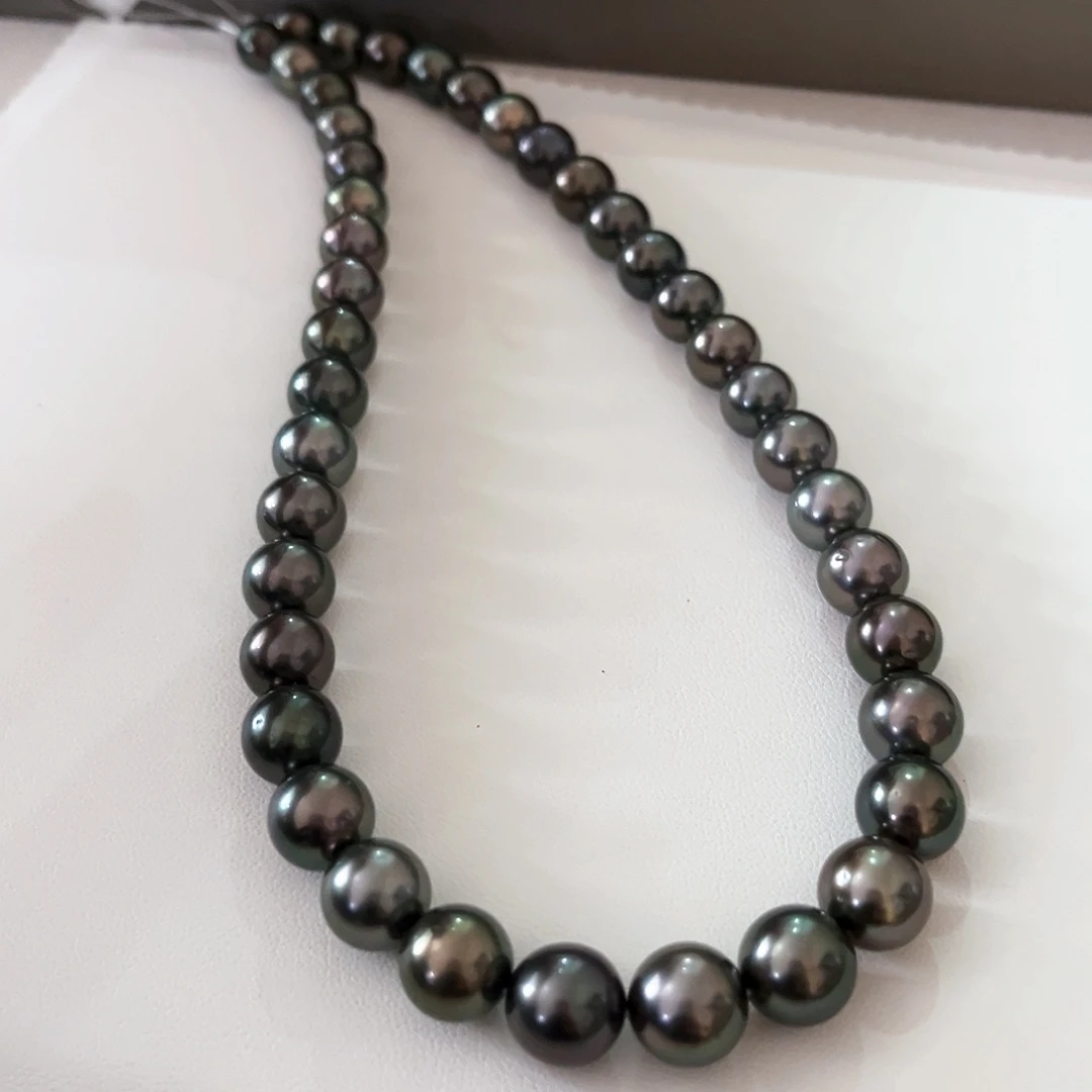 海水珍珠颈饰未镶嵌?孔雀紫炫彩8.5-11