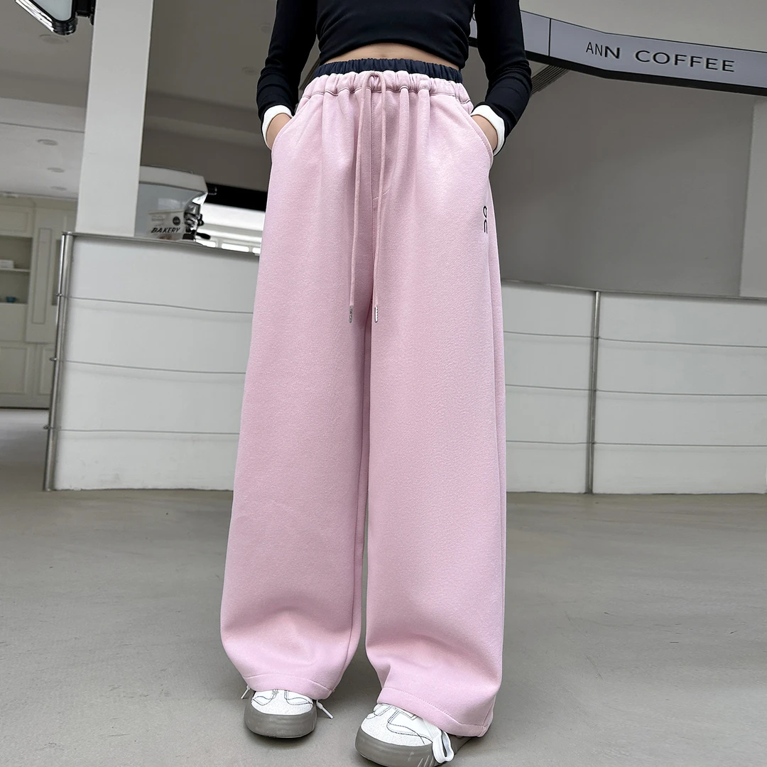 儿童秋装2025新款大女童装宽松裤子春秋款运动卫裤秋季阔腿直筒裤