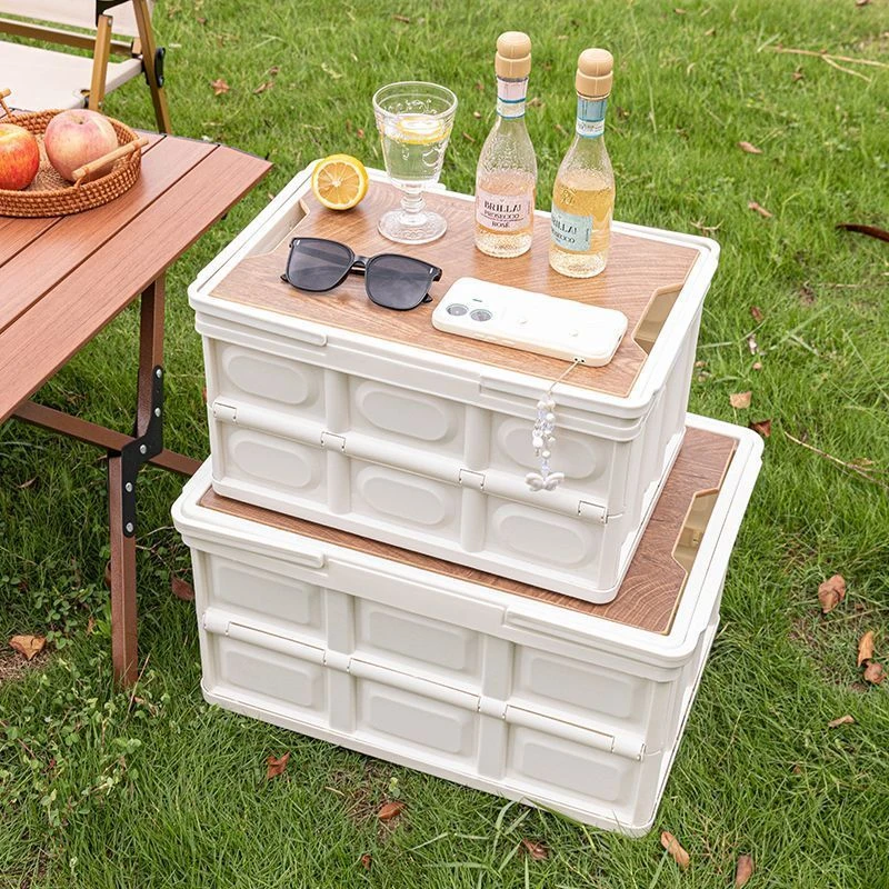 户外露营收纳箱可折叠野营整理箱车载后备箱野餐旅游可折叠收纳桌