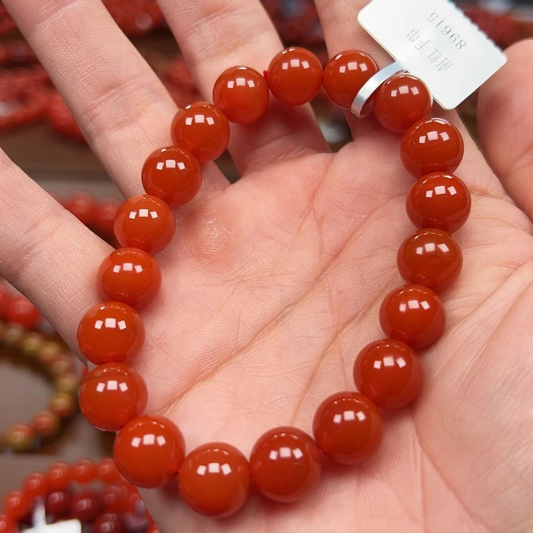 南红玛瑙未镶嵌手链保山料10m柿子