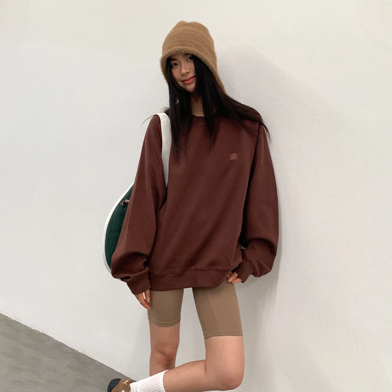 【达播专用】ARCH 花灰色/红棕色/藏蓝色刺绣肌理感卫衣