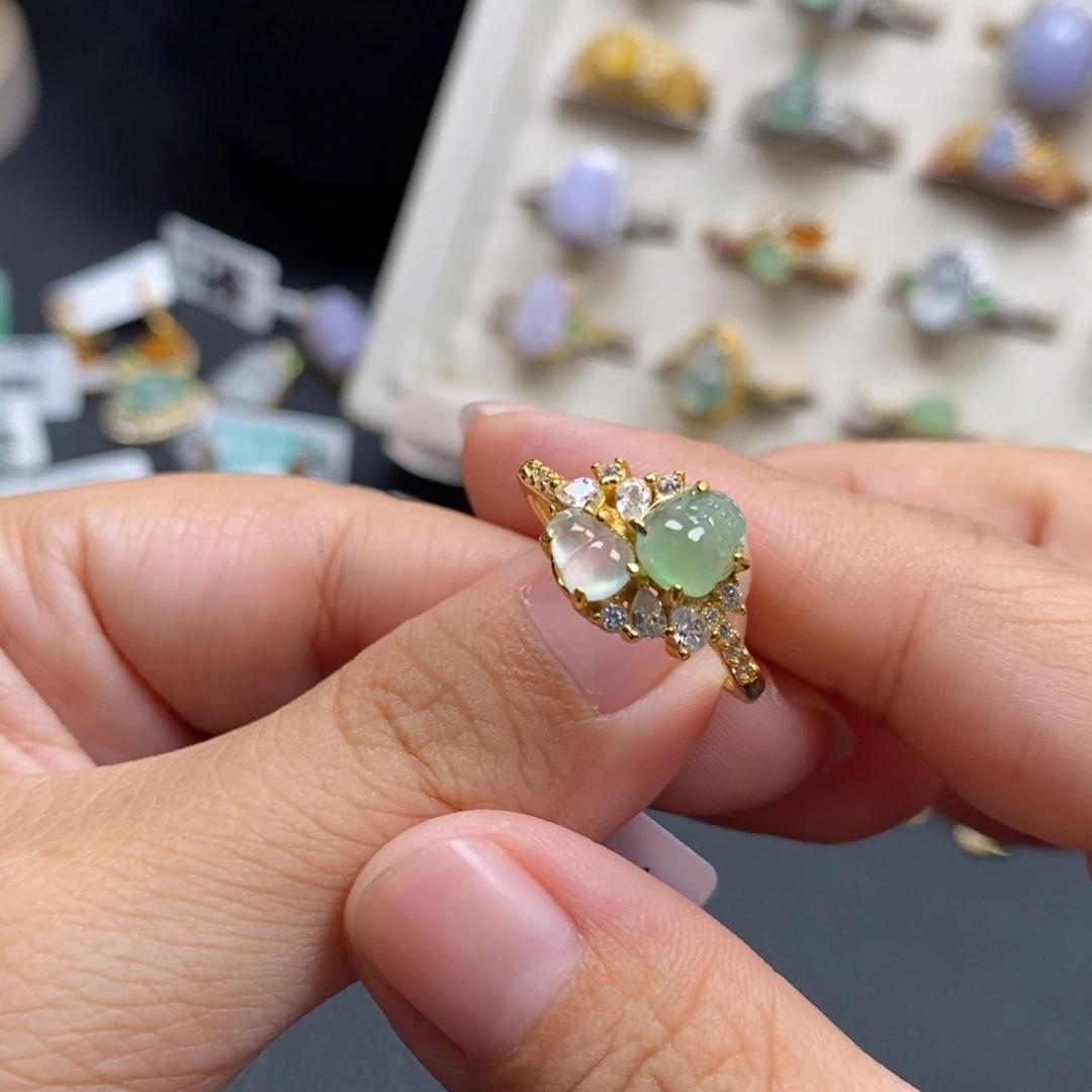 翡翠银S925镶嵌戒指