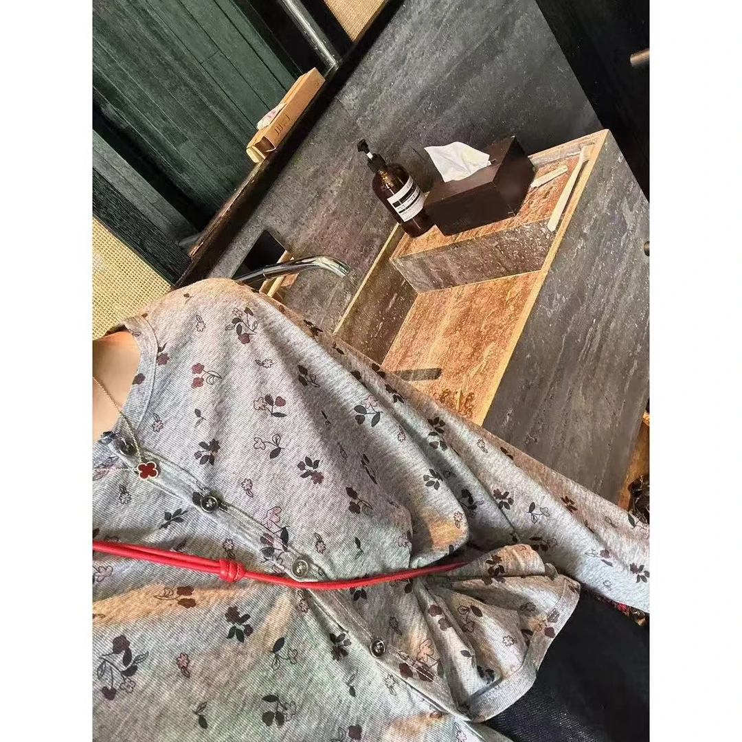 TOMATO-“草木知川”新款百搭韩系碎花开衫#7106