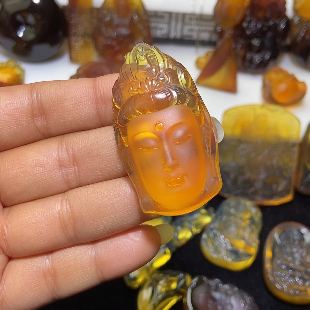 琥珀未镶嵌颈饰缅甸天然琥珀吊坠