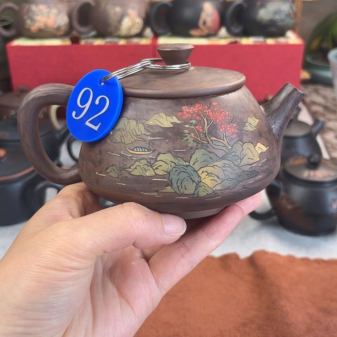 270毫升纯手工刻填手磨石瓢壶