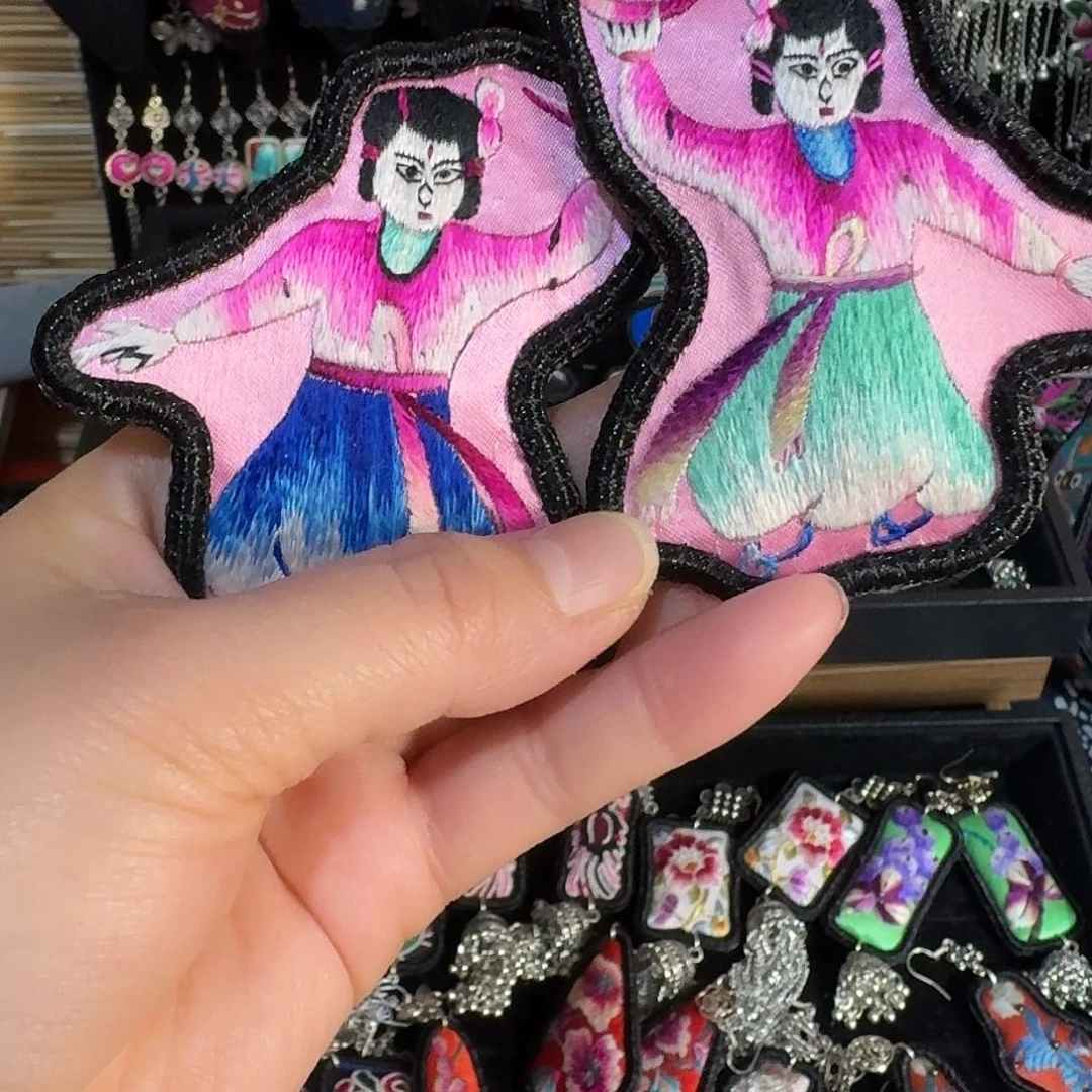 织绣民族风刺绣老绣发夹