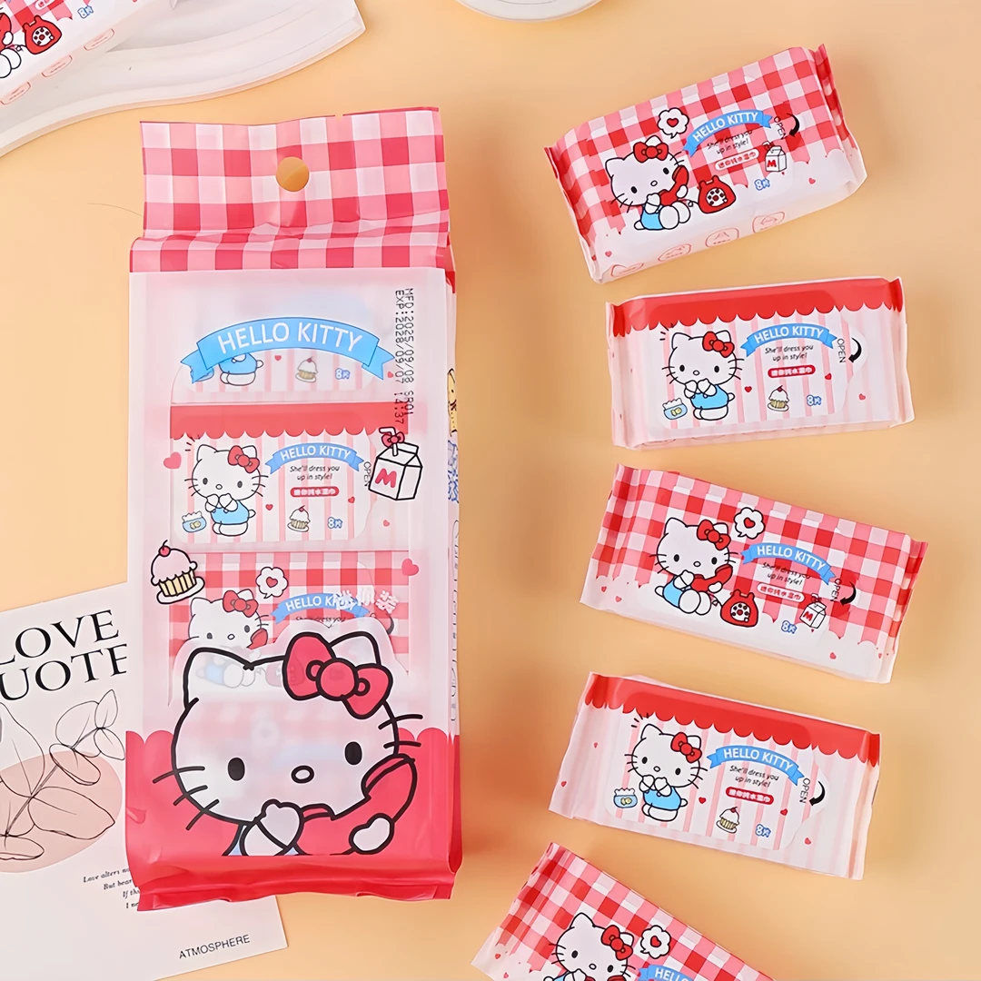 三丽鸥凯蒂猫手口湿巾迷你小包便携式学生湿巾纸抽取式独立包装