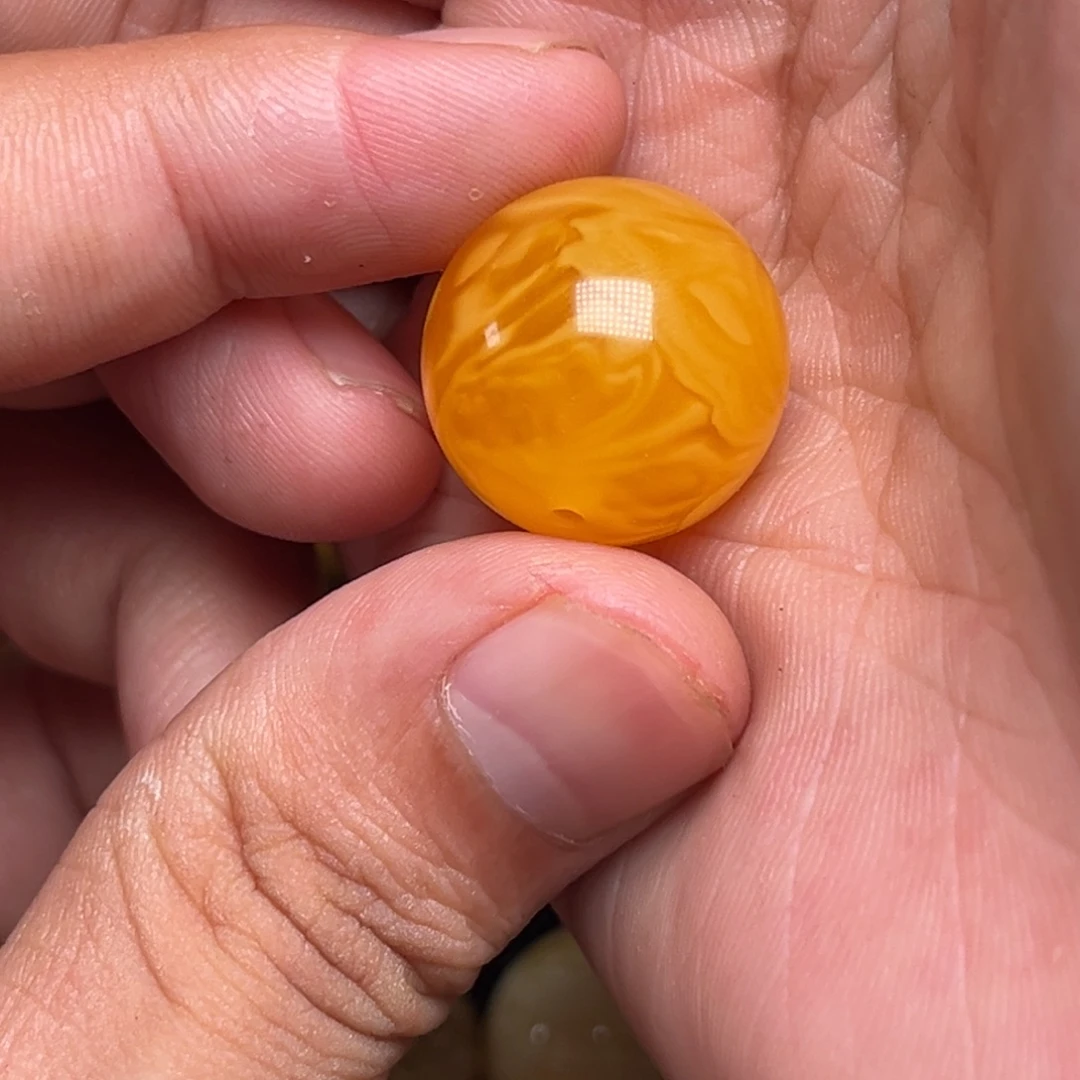 琥珀未镶嵌裸石蜜蜡焦皮妖花橘红19.9