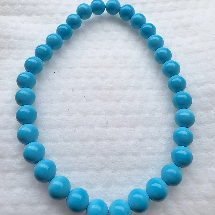 尺寸：6左右蓝圆珠手串