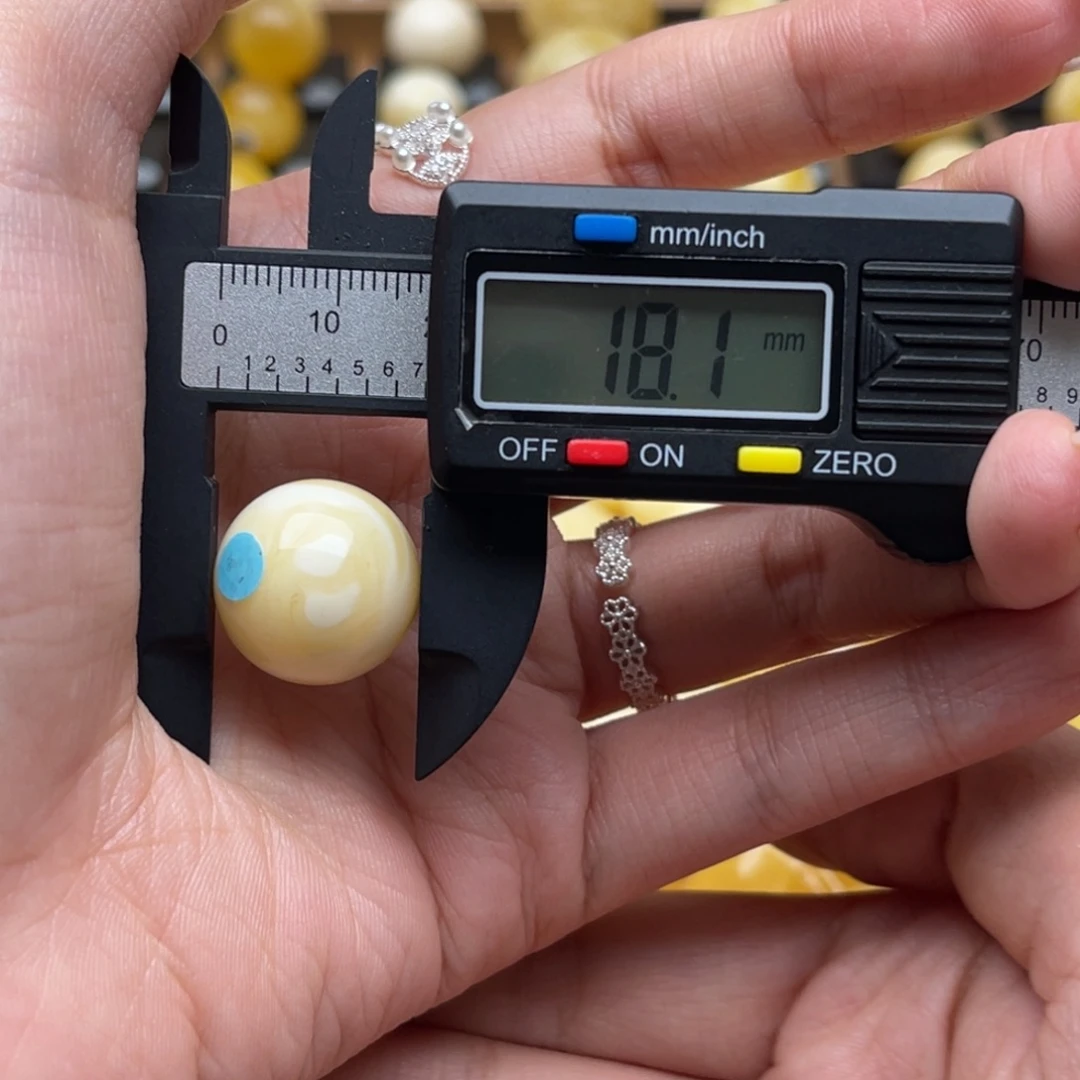 琥珀未镶嵌裸石蜜蜡圆珠静