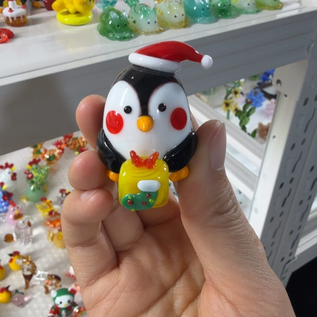 手工艺品琉璃圣诞企鹅
