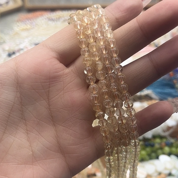 玛瑙/玉髓珠宝半成品未镶嵌一条5mm左右黄水晶