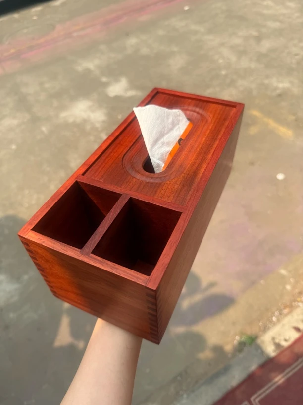 双层纸巾抽纸盒榫卯实木客厅家用办公室餐巾纸盒纸巾盒遥控器