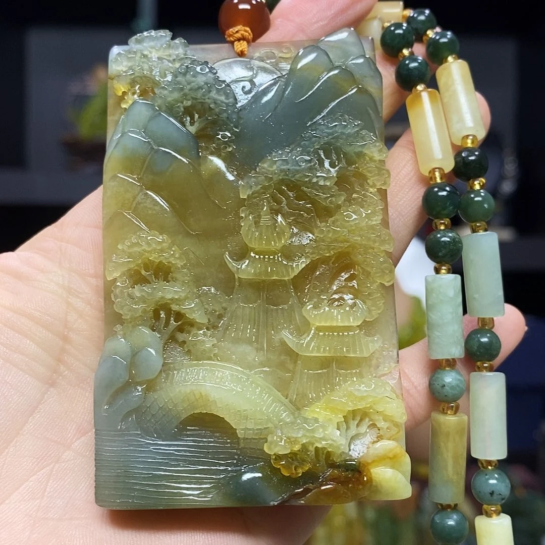 未镶嵌岫玉挂件吊坠