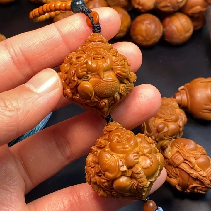 小***名橄榄核手串/手链财神弥勒一对