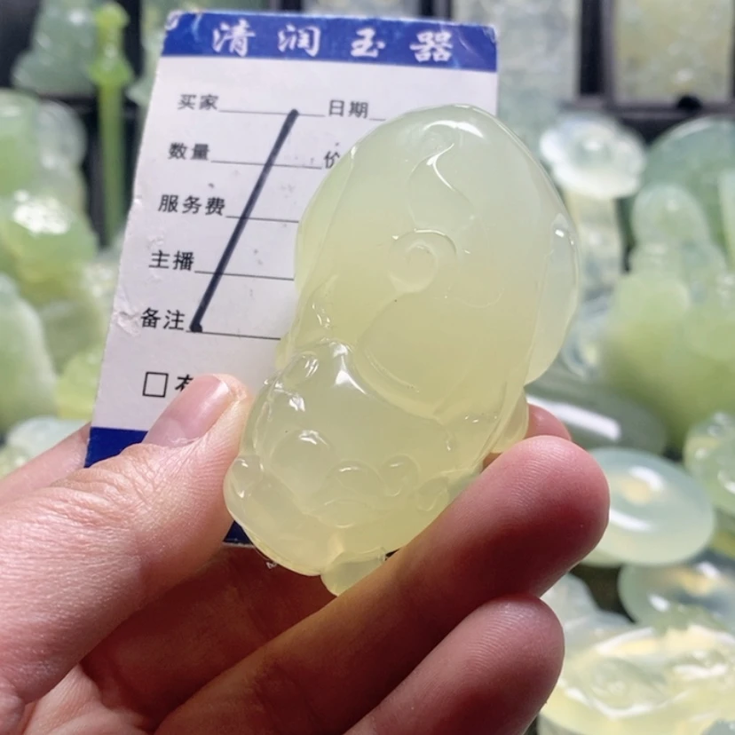 【闪购商品】合金蛇纹石玉手把件