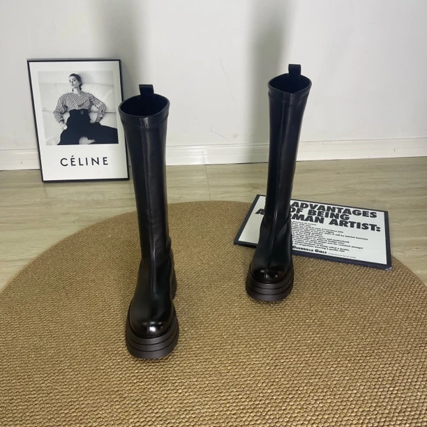 8CM小个子骑士靴2025长筒靴不秋冬季新款靴子女长筒靴蔡文姬女鞋