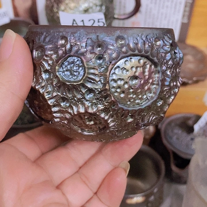 紫砂茶杯柴烧纯手工125